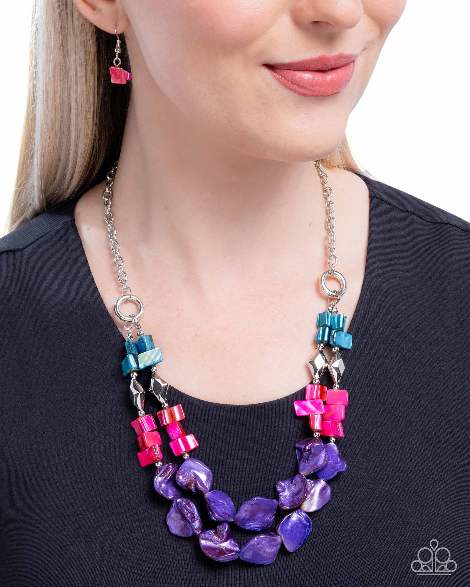 Eclectic Example Purple & Multi Shell Necklace - Paparazzi Accessories- lightbox - CarasShop.com - Paparazzi Jewelry by Cara Jewels