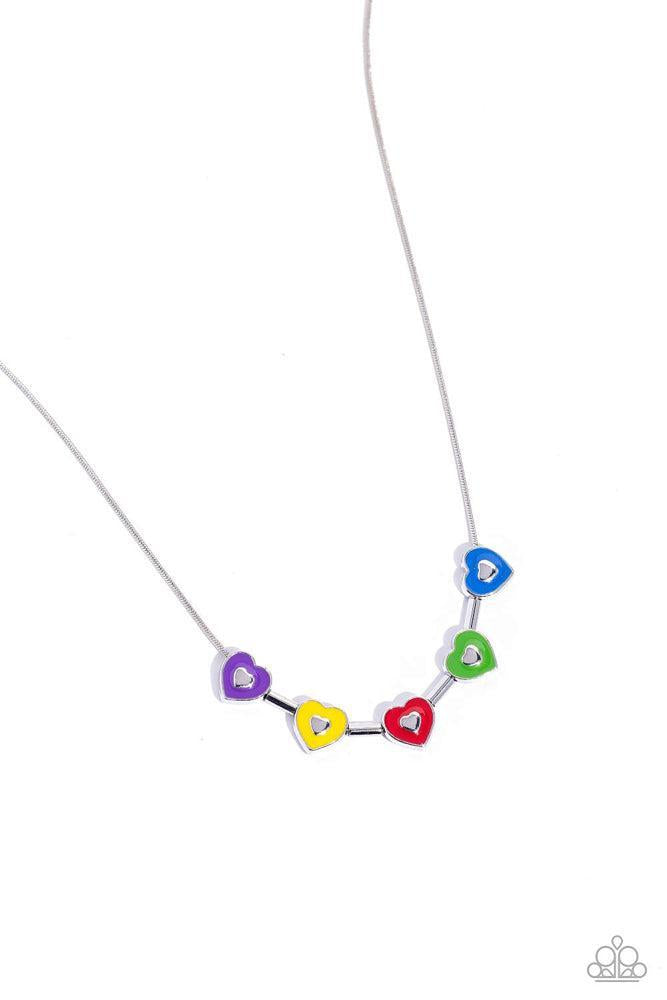 ECLECTIC Heart Multi Necklace - Paparazzi Accessories- lightbox - CarasShop.com - Paparazzi Jewelry by Cara Jewels