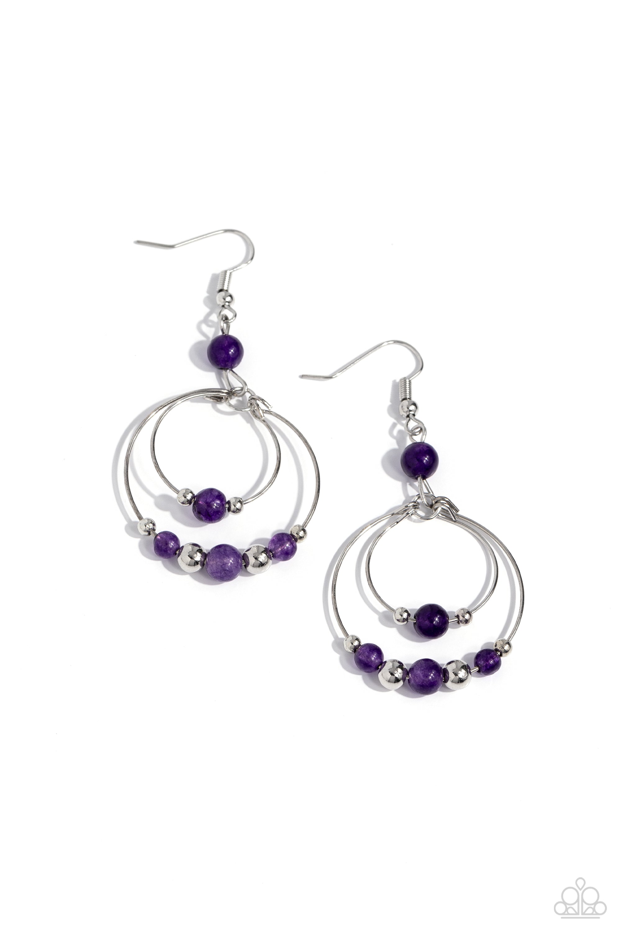 Eco Eden Purple Amethyst Stone Earrings - Paparazzi Accessories- lightbox - CarasShop.com - Paparazzi Jewelry by Cara Jewels