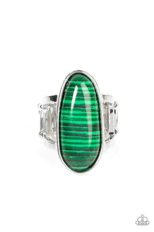 Eco Expression Green Ring - Paparazzi Accessories- lightbox - CarasShop.com - Paparazzi Jewelry by Cara Jewels