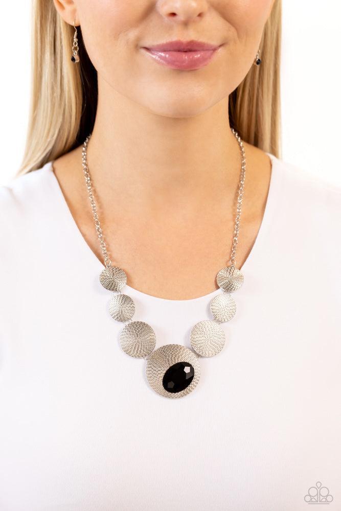 EDGY or Not Black Necklace - Paparazzi Accessories- on model - CarasShop.com - Paparazzi Jewelry by Cara Jewels