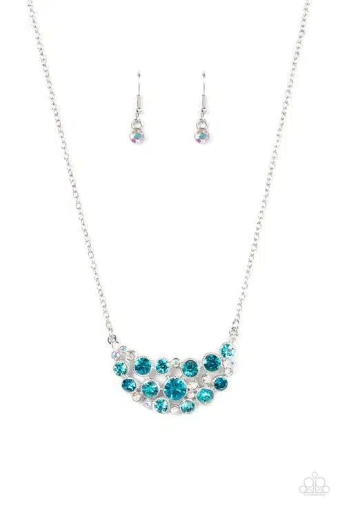 Effervescently Divine Blue Necklace - Paparazzi Accessories- lightbox - CarasShop.com - Paparazzi Jewelry by Cara Jewels