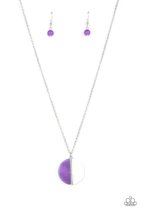 Elegantly Eclipsed Purple Necklace - Paparazzi Accessories- lightbox - CarasShop.com - Paparazzi Jewelry by Cara Jewels