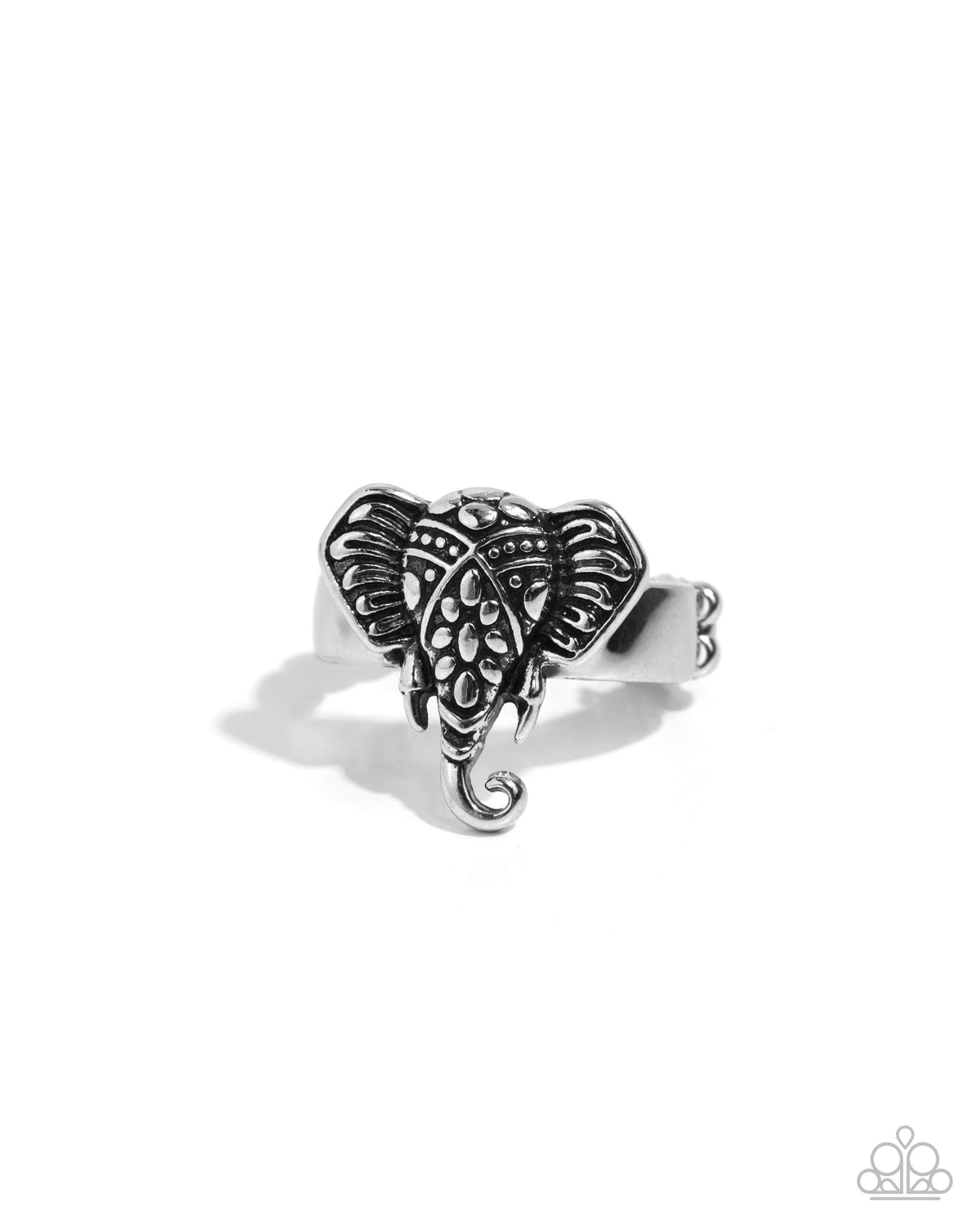 Elephant Whisper Silver Ring - Paparazzi Accessories- lightbox - CarasShop.com - Paparazzi Jewelry by Cara Jewels