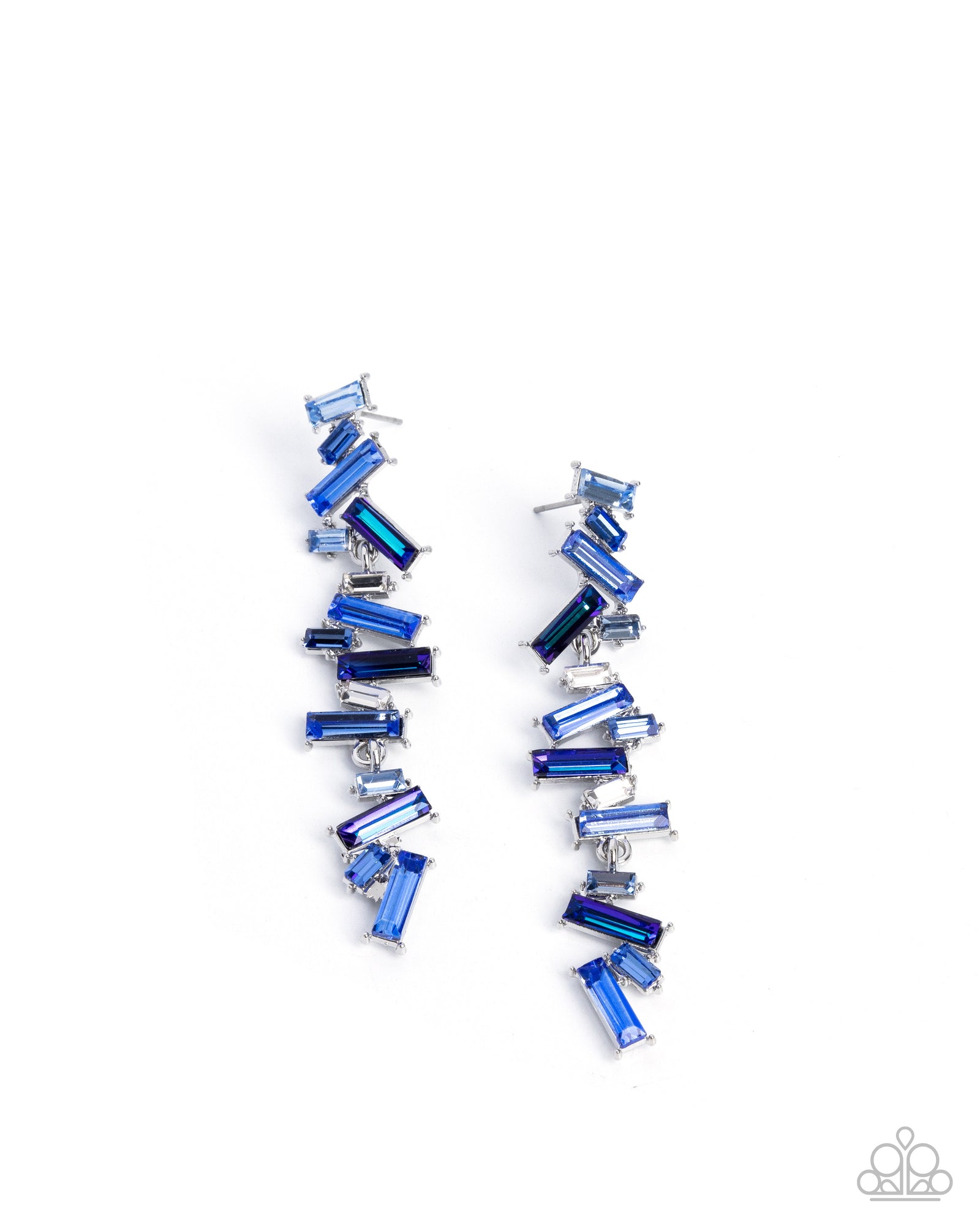 Emerald Empire Blue Gem Earrings - Paparazzi Accessories- lightbox - CarasShop.com - Paparazzi Jewelry by Cara Jewels