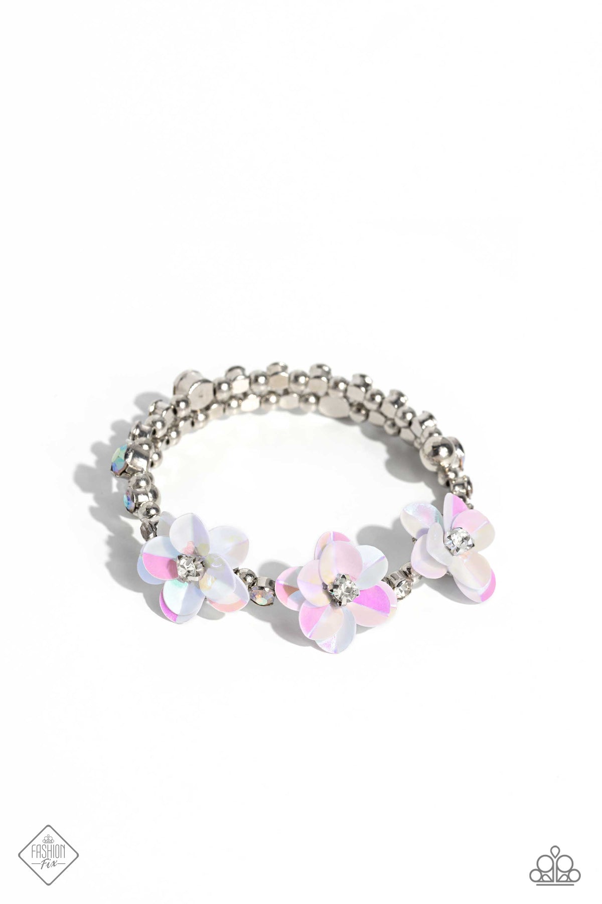 Endlessly Ethereal Multi Floral Coil Bracelet - Paparazzi Accessories- lightbox - CarasShop.com - Paparazzi Jewelry by Cara Jewels