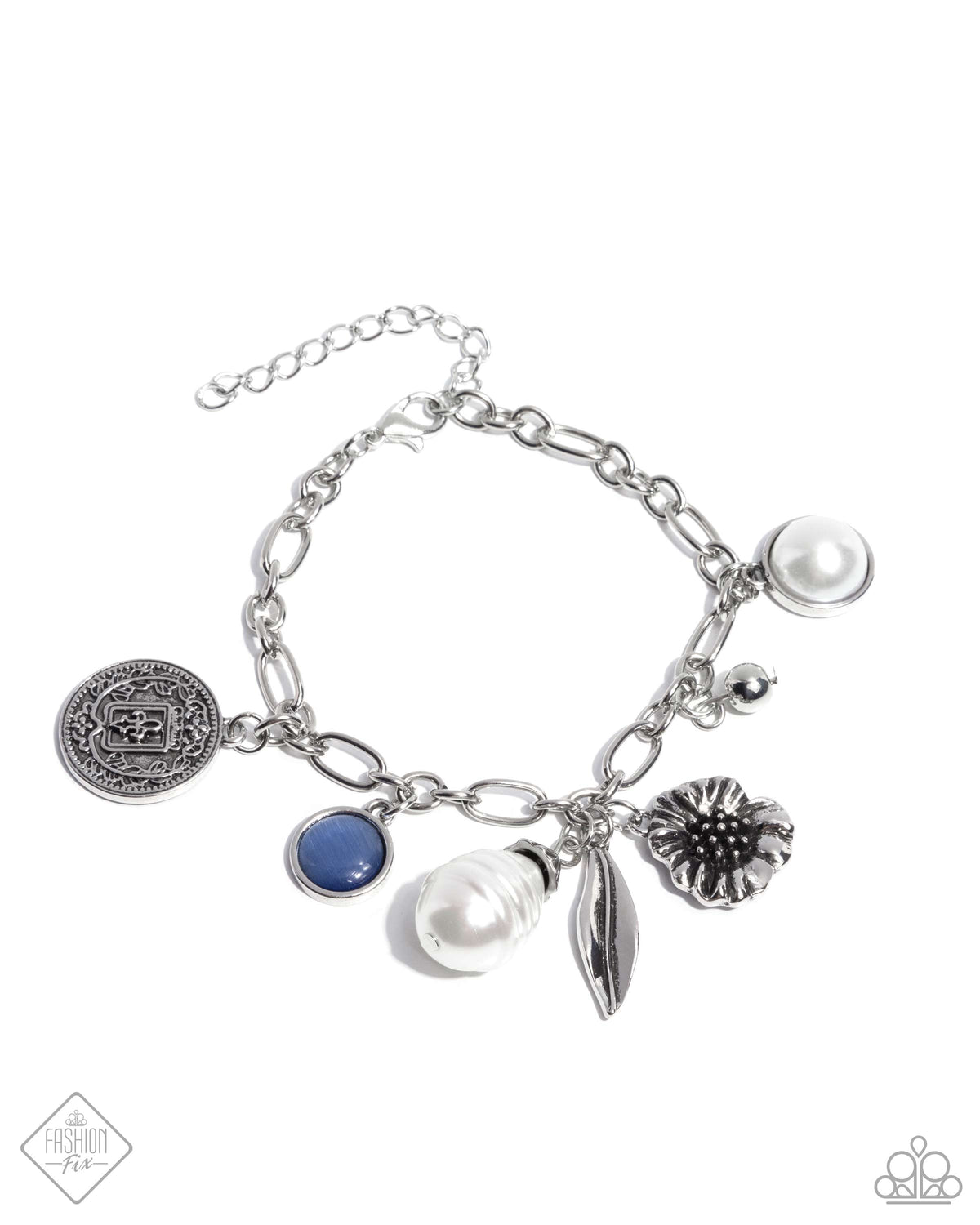 Enduring Energy Blue Charm Bracelet - Paparazzi Accessories- lightbox - CarasShop.com - Paparazzi Jewelry by Cara Jewels