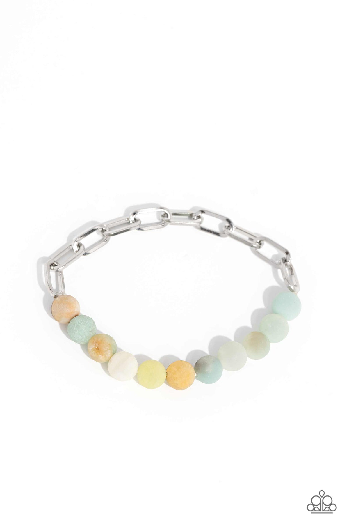 Energetic Edge Blue Stone & Silver Chain Bracelet - Paparazzi Accessories- lightbox - CarasShop.com - Paparazzi Jewelry by Cara Jewels