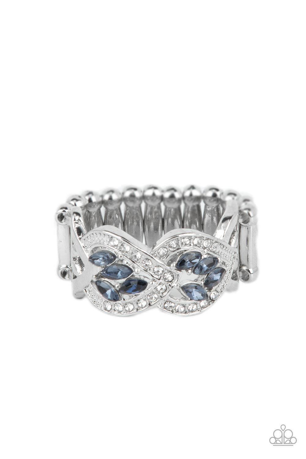 Engagement Party Posh Blue Rhinestone Ring - Paparazzi Accessories- lightbox - CarasShop.com - Paparazzi Jewelry by Cara Jewels