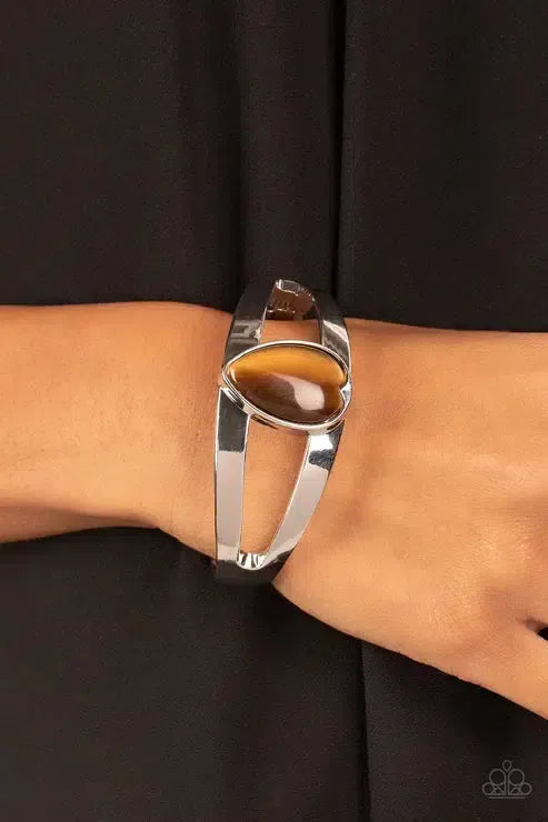 Enhanced Enchantment Brown Bracelet - Paparazzi Accessories-on model - CarasShop.com - Paparazzi Jewelry by Cara Jewels