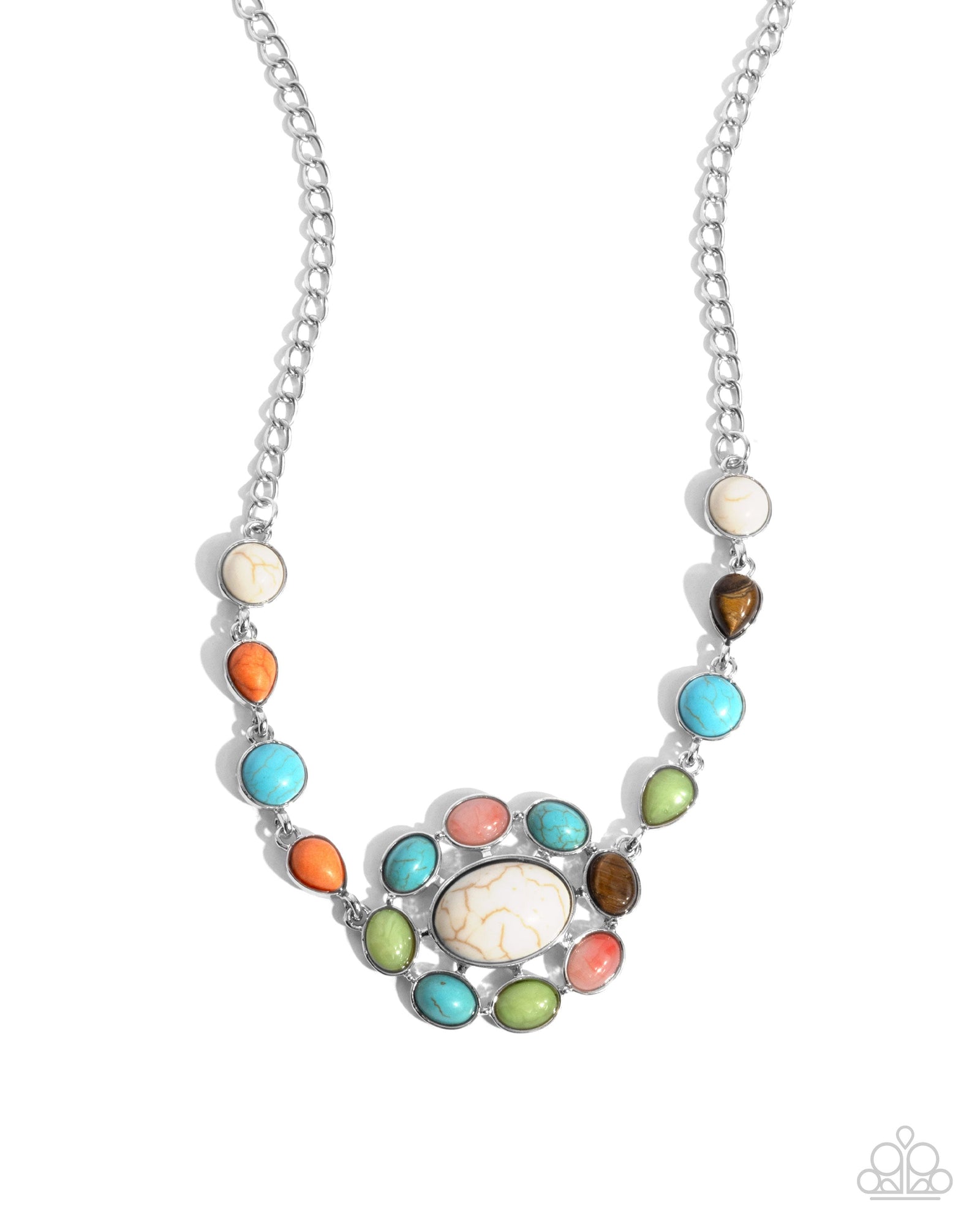 Enigmatic Ease Multi Stone Necklace - Paparazzi Accessories- lightbox - CarasShop.com - Paparazzi Jewelry by Cara Jewels