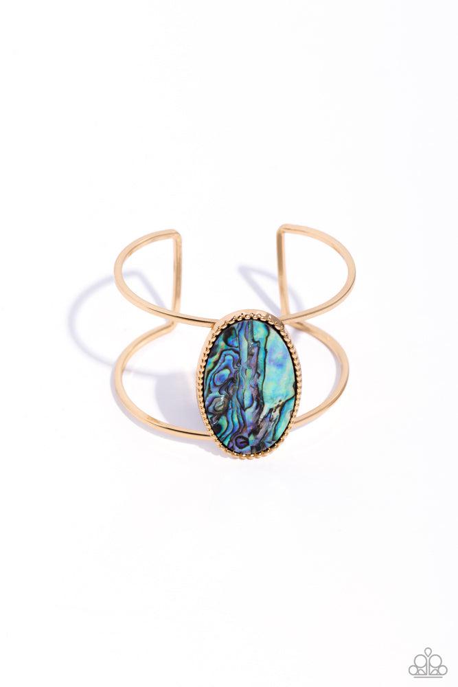 Enigmatic Energy Gold Bracelet - Paparazzi Accessories- lightbox - CarasShop.com - Paparazzi Jewelry by Cara Jewels