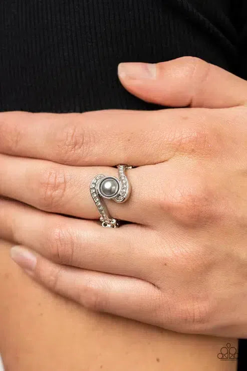 Envious Enrapture Silver Ring - Paparazzi Accessories-on model - CarasShop.com - Paparazzi Jewelry by Cara Jewels