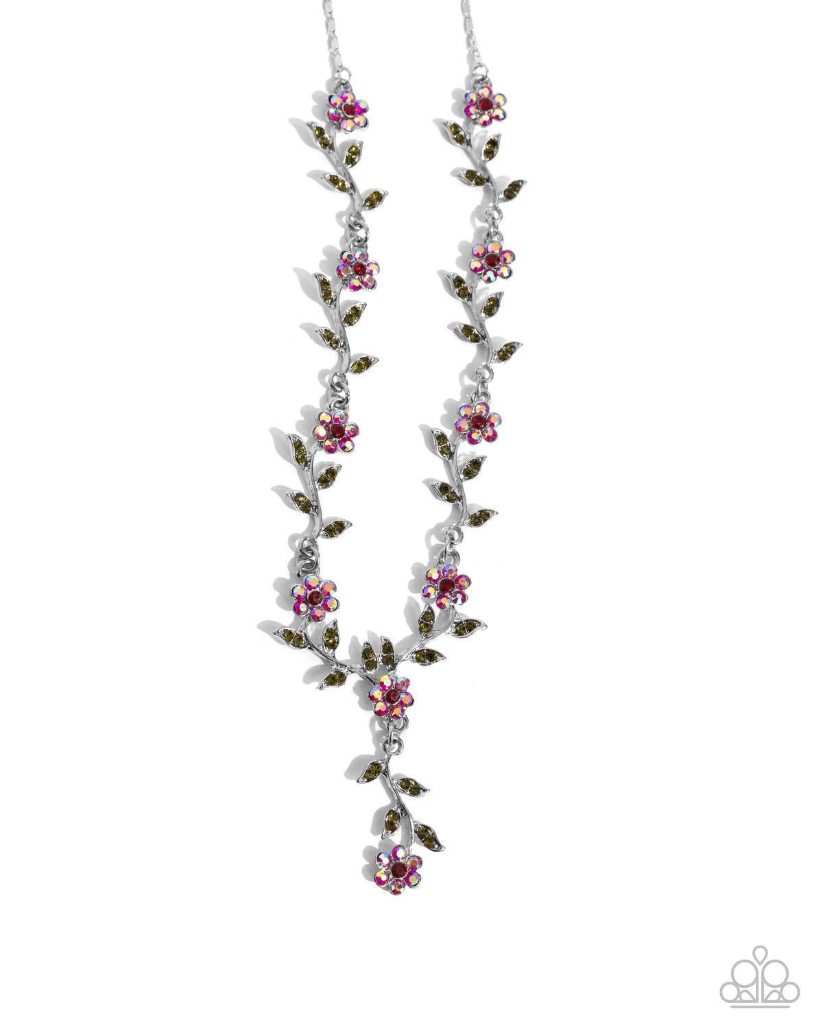 Estate Grounds & Personal Estate Red Floral Necklace & Bracelet Set - Paparazzi Accessories- on model - CarasShop.com - Paparazzi Jewelry by Cara Jewels