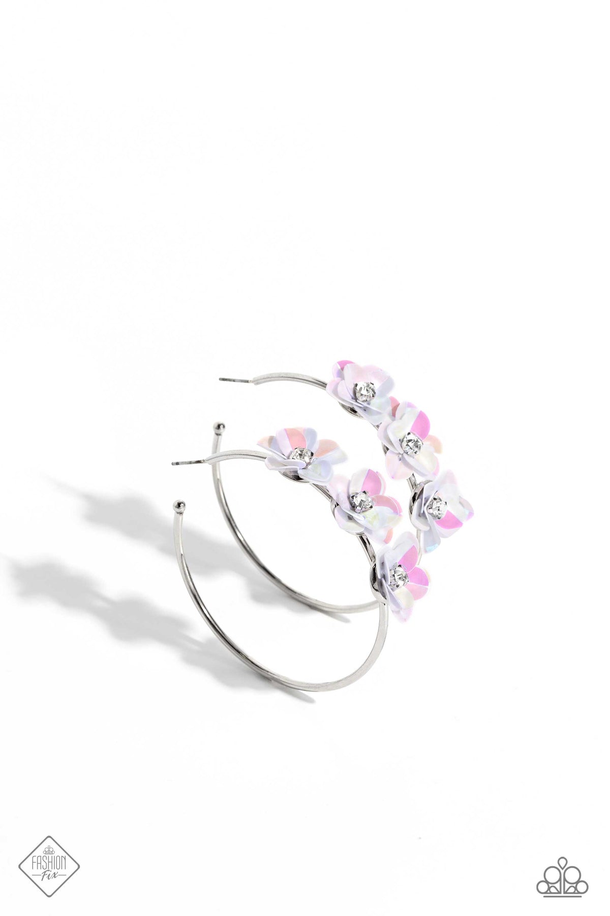 Ethereal Embellishment Multi Floral Hoop Earrings - Paparazzi Accessories- lightbox - CarasShop.com - Paparazzi Jewelry by Cara Jewels