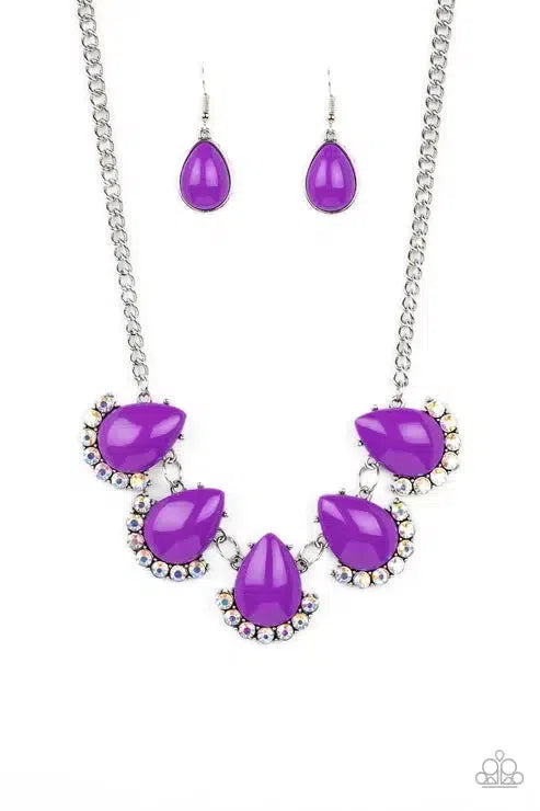 Ethereal Exaggerations Purple Necklace - Paparazzi Accessories- lightbox - CarasShop.com - Paparazzi Jewelry by Cara Jewels