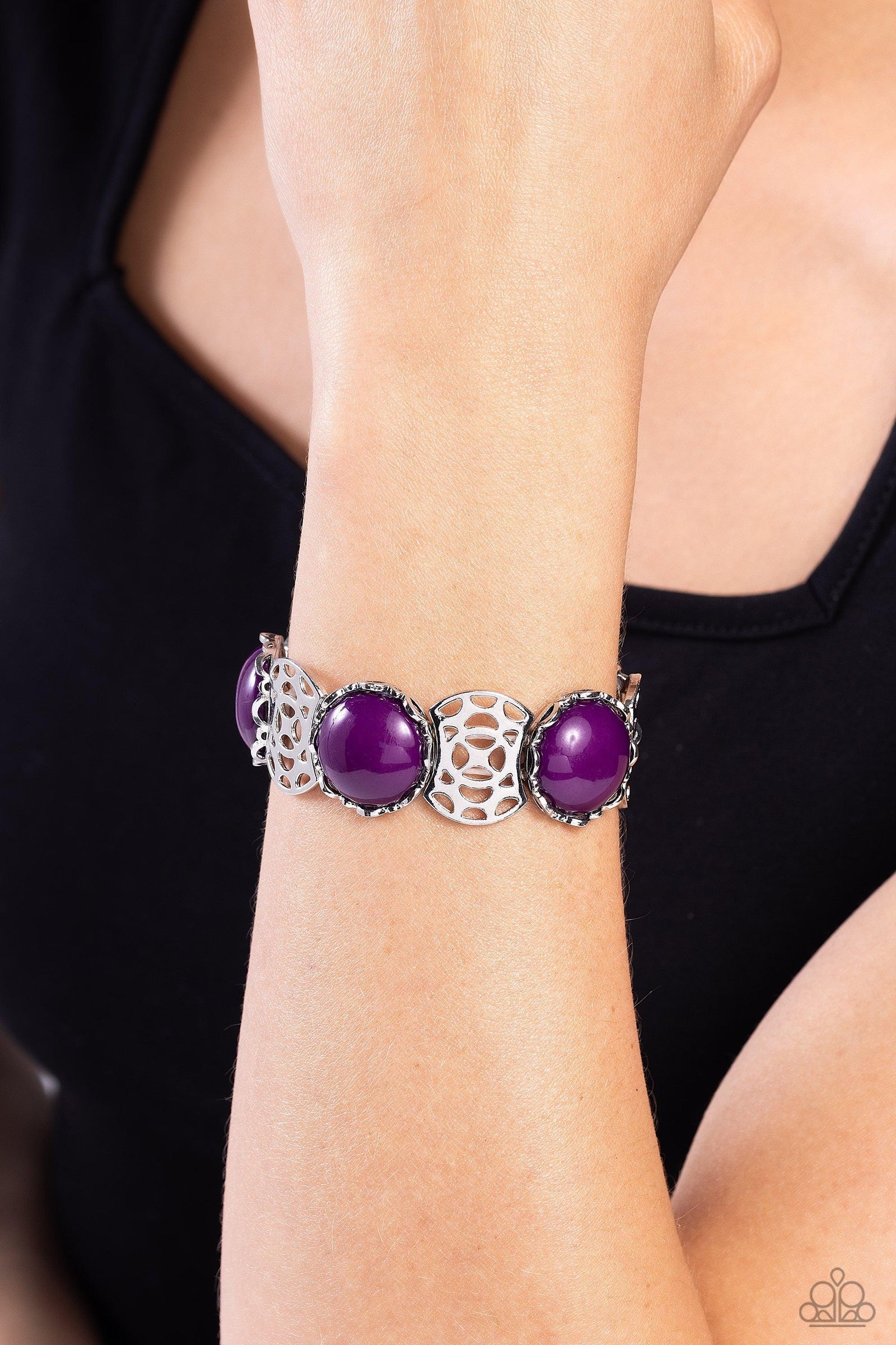 Ethereal Excursion Purple Bracelet - Paparazzi Accessories- lightbox - CarasShop.com - Paparazzi Jewelry by Cara Jewels