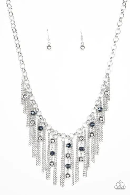 Ever Rebellious Blue Necklace - Paparazzi Accessories- lightbox - CarasShop.com - Paparazzi Jewelry by Cara Jewels