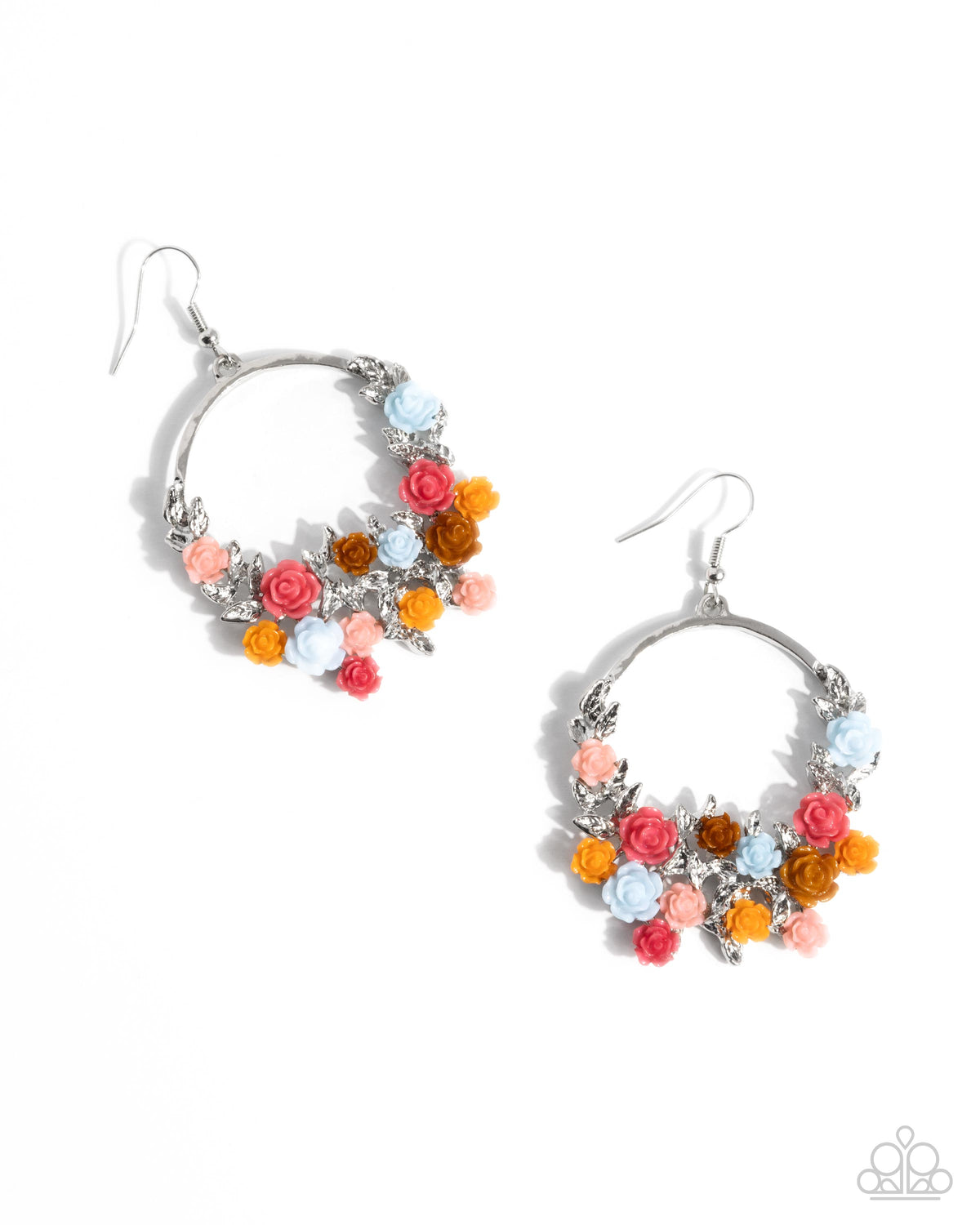 Exceptional Ease Multi Flower Earrings - Paparazzi Accessories- lightbox - CarasShop.com - Paparazzi Jewelry by Cara Jewels