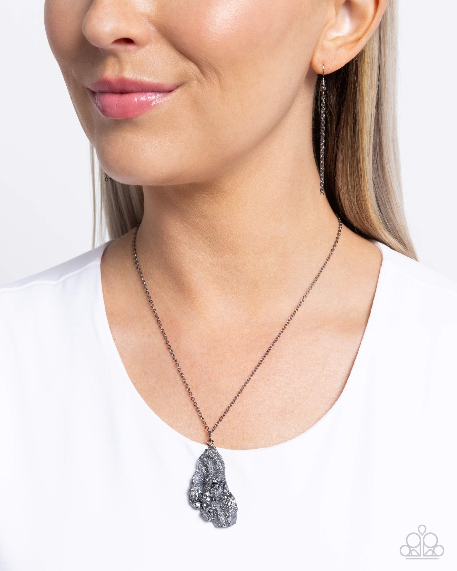 Experimental Echo Black Necklace - Paparazzi Accessories- lightbox - CarasShop.com - Paparazzi Jewelry by Cara Jewels