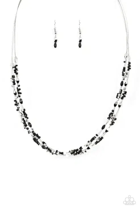 Explore Every Angle Black Necklace - Paparazzi Accessories- lightbox - CarasShop.com - Paparazzi Jewelry by Cara Jewels