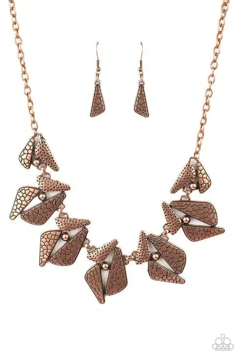 Extra Expedition Copper Necklace - Paparazzi Accessories- lightbox - CarasShop.com - Paparazzi Jewelry by Cara Jewels