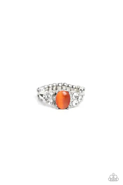 Extra Spark-tacular Orange Moonstone Ring - Paparazzi Accessories- lightbox - CarasShop.com - Paparazzi Jewelry by Cara Jewels