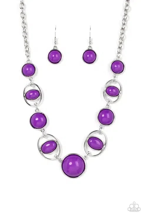 Eye of the BEAD-holder Purple Necklace - Paparazzi Accessories- lightbox - CarasShop.com - Paparazzi Jewelry by Cara Jewels