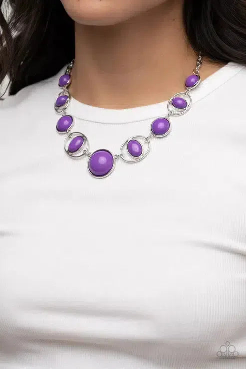 Eye of the BEAD-holder Purple Necklace - Paparazzi Accessories-on model - CarasShop.com - Paparazzi Jewelry by Cara Jewels