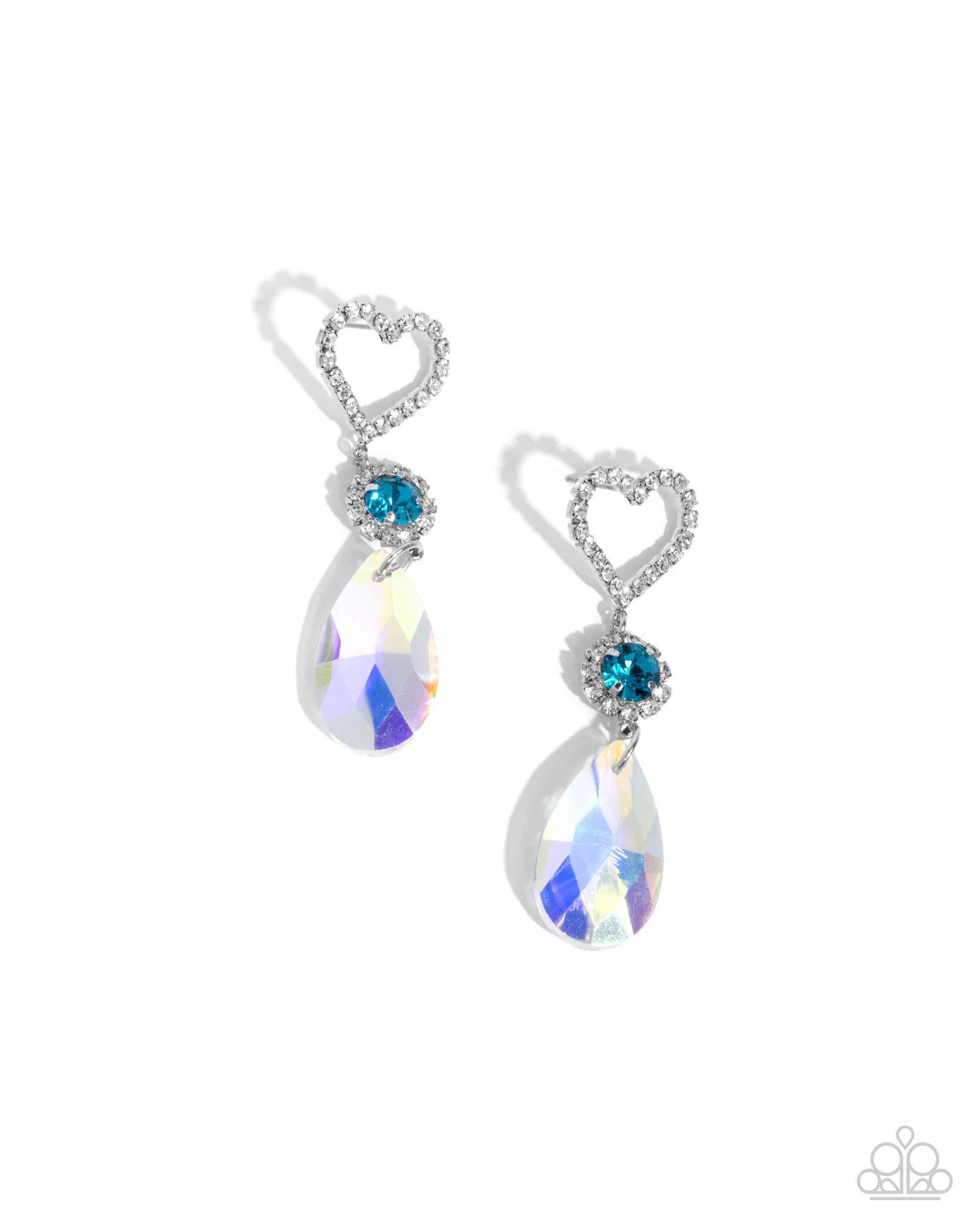 Faceted Frenzy Blue Gem Earrings - Paparazzi Accessories- lightbox - CarasShop.com - Paparazzi Jewelry by Cara Jewels