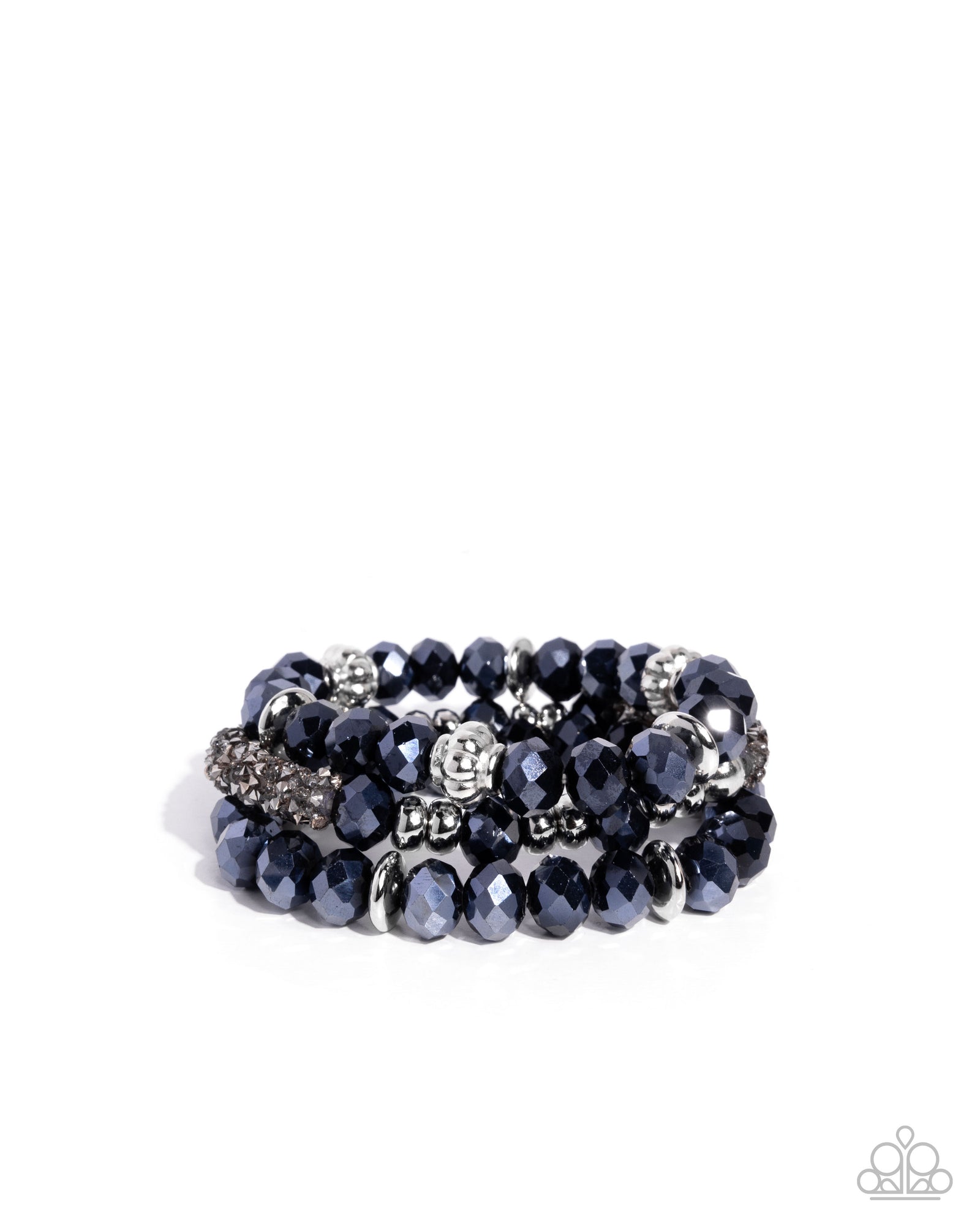 Faceted Fusion Blue Bracelet - Paparazzi Accessories- lightbox - CarasShop.com - Paparazzi Jewelry by Cara Jewels