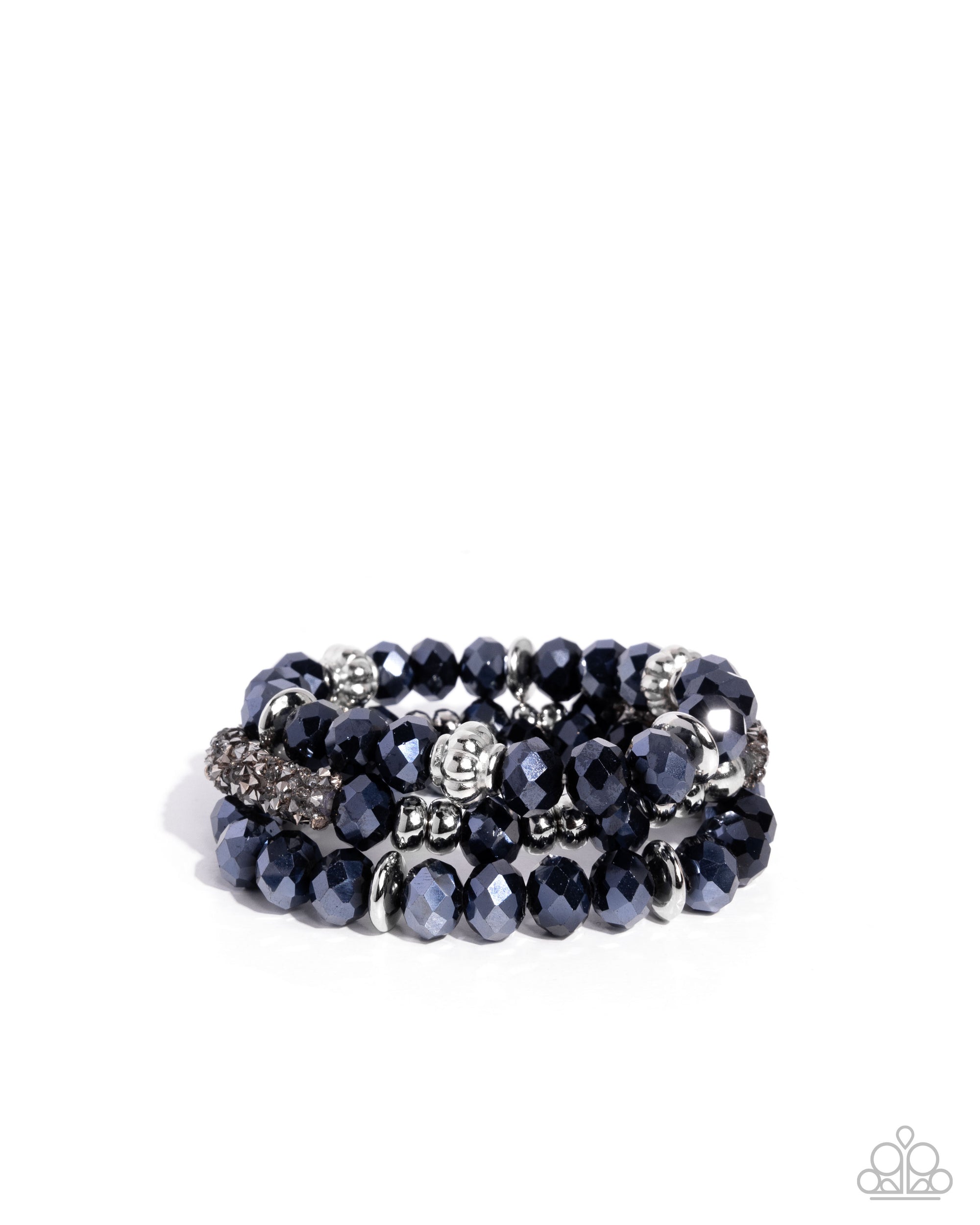 Faceted Fusion Blue Bracelet - Paparazzi Accessories- lightbox - CarasShop.com - Paparazzi Jewelry by Cara Jewels