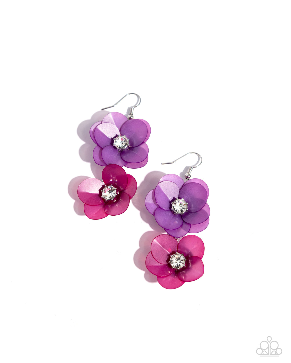 Fairy Tale Florals Purple Flower Earrings - Paparazzi Accessories- lightbox - CarasShop.com - Paparazzi Jewelry by Cara Jewels