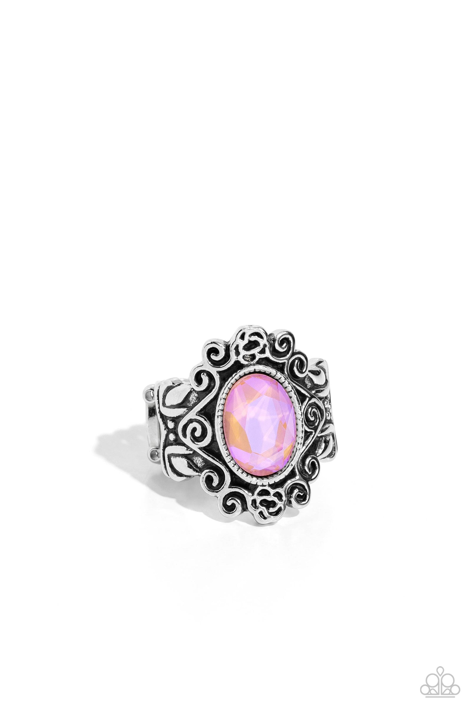 Fairytale Fanatic Peach Orange Gem Ring - Paparazzi Accessories- lightbox - CarasShop.com - Paparazzi Jewelry by Cara Jewels