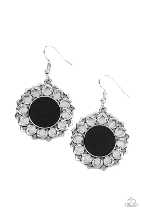 Farmhouse Fashionista Black Earrings - Paparazzi Accessories- lightbox - CarasShop.com - Paparazzi Jewelry by Cara Jewels