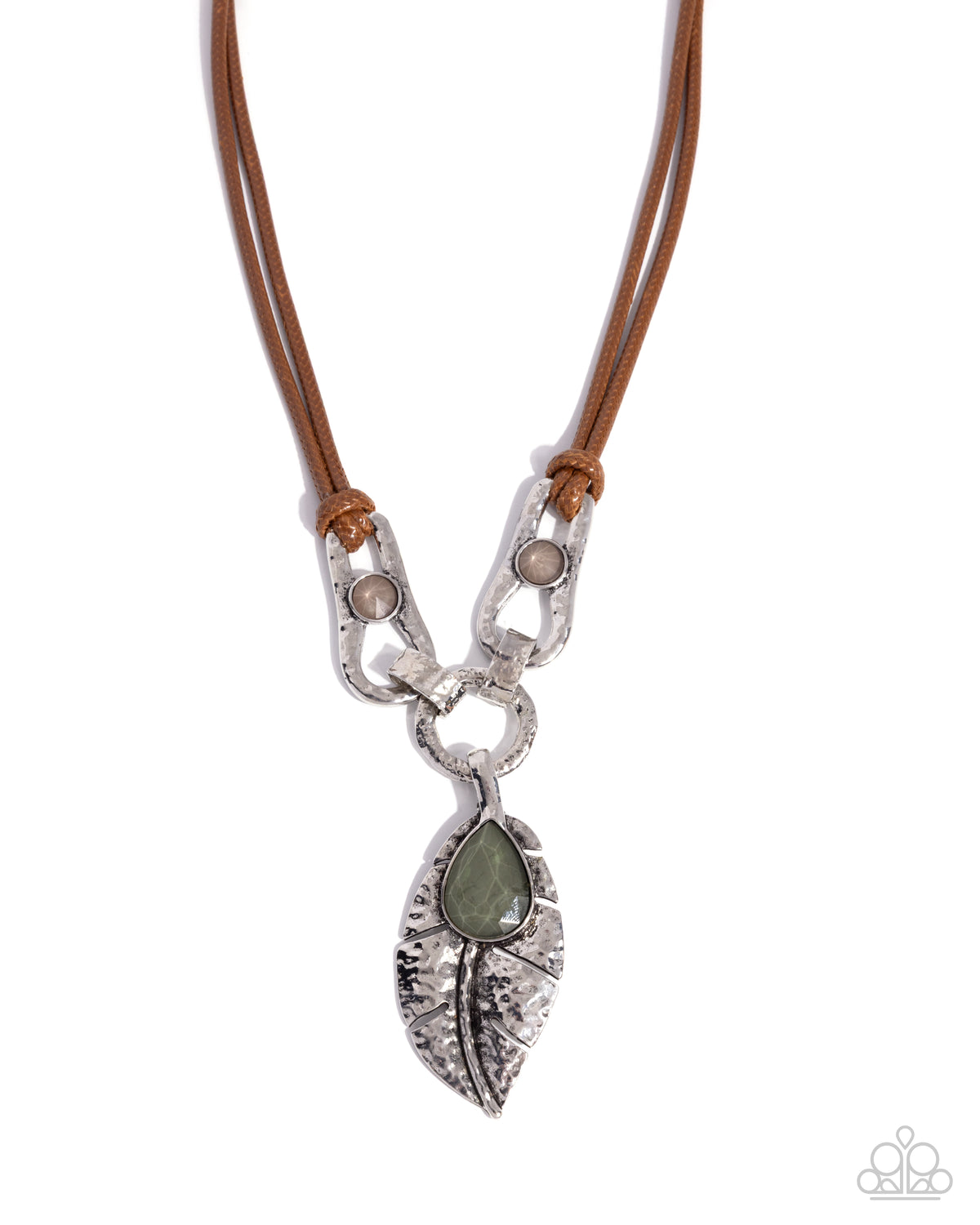 Fierce Feather Green Necklace - Paparazzi Accessories- lightbox - CarasShop.com - Paparazzi Jewelry by Cara Jewels
