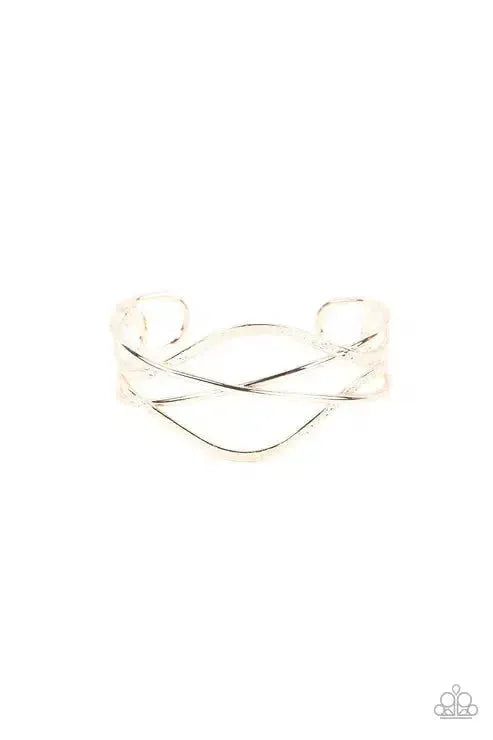 Fierce Fusion Rose Gold Cuff Bracelet - Paparazzi Accessories- lightbox - CarasShop.com - Paparazzi Jewelry by Cara Jewels