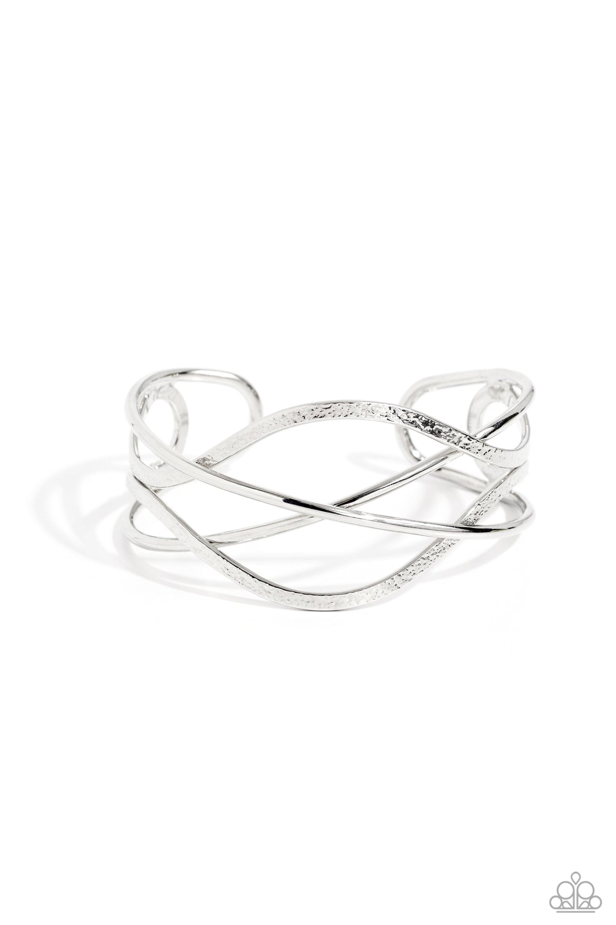 Fierce Fusion Silver Cuff Bracelet - Paparazzi Accessories- lightbox - CarasShop.com - Paparazzi Jewelry by Cara Jewels