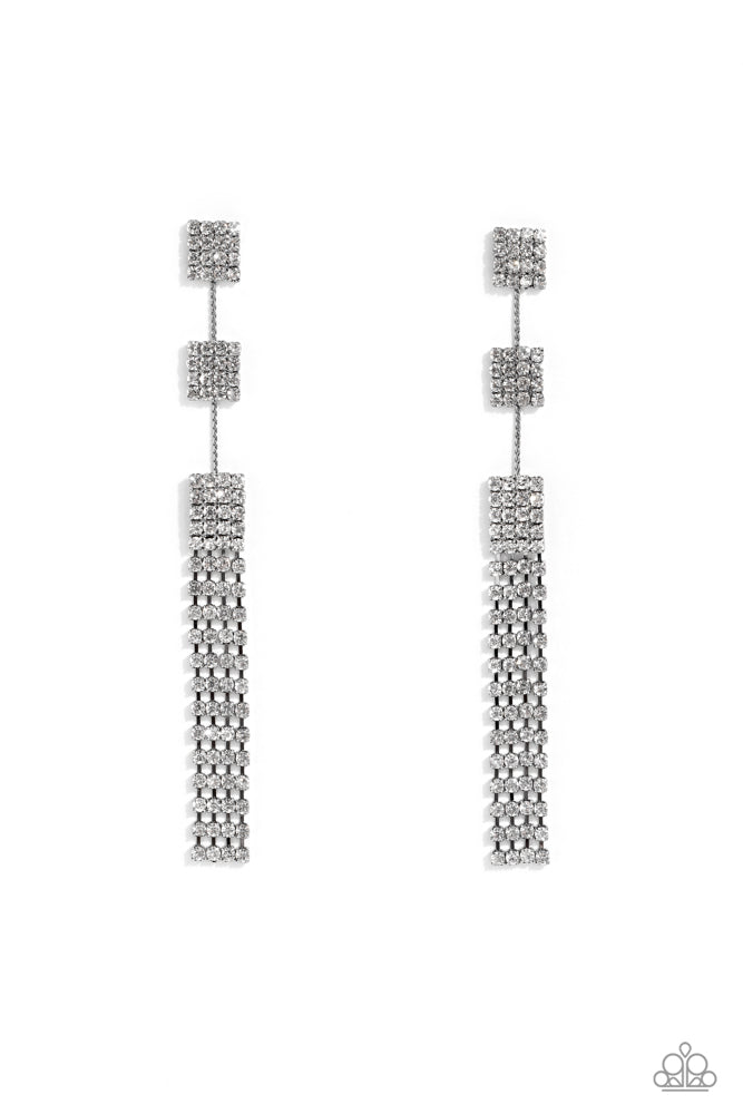 Fiercely Free Falling Black Earrings - Paparazzi Accessories- lightbox - CarasShop.com - Paparazzi Jewelry by Cara Jewels