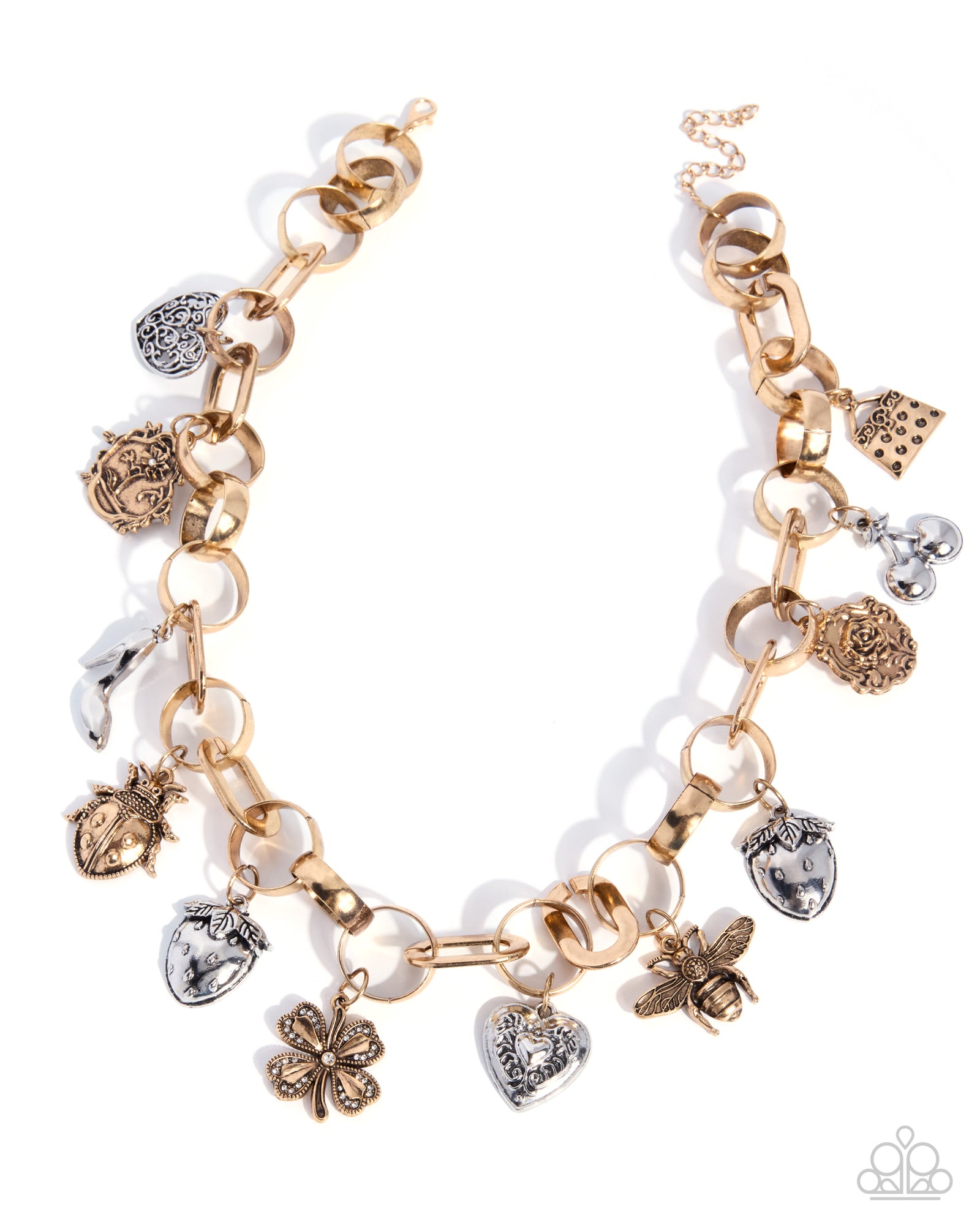 Fine Fairytale Multi Charm Necklace - Paparazzi Accessories- lightbox - CarasShop.com - Paparazzi Jewelry by Cara Jewels