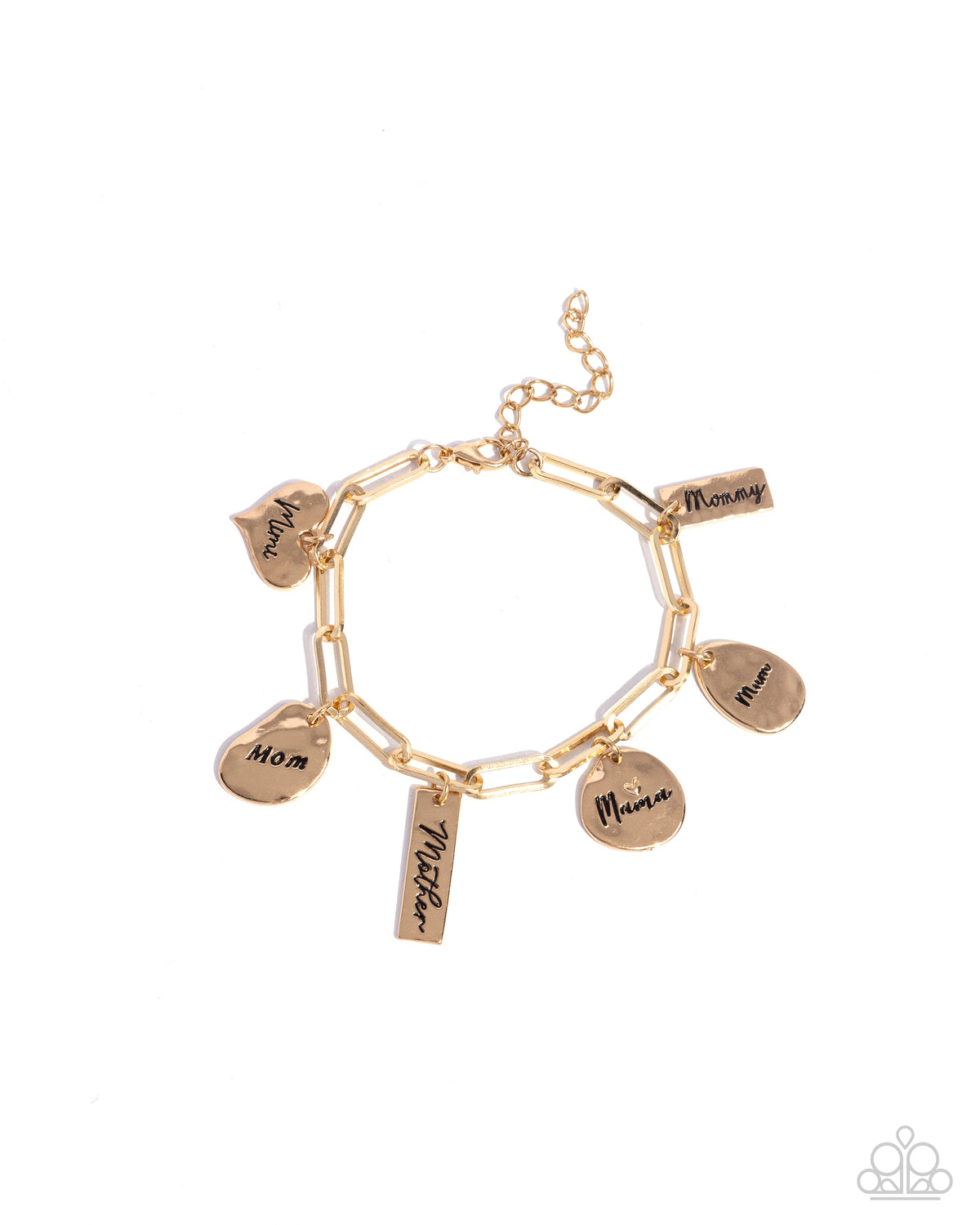 First-Time Mom Gold Charm Bracelet - Paparazzi Accessories- lightbox - CarasShop.com - Paparazzi Jewelry by Cara Jewels