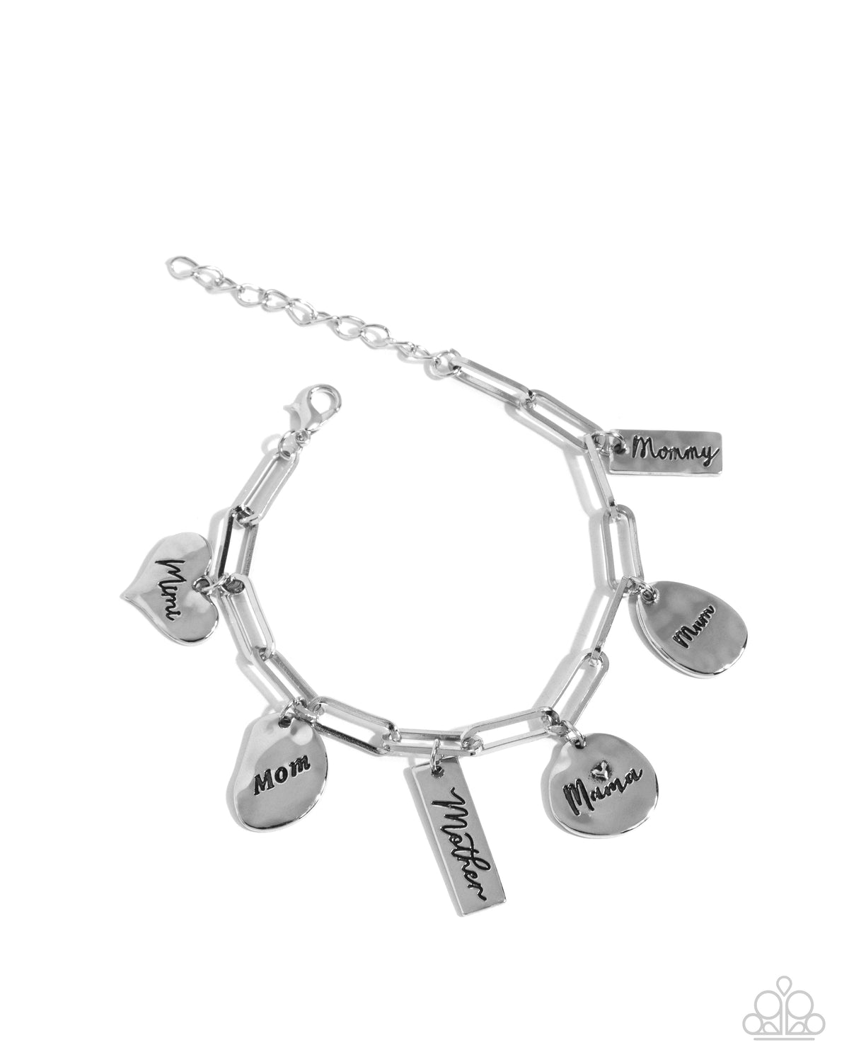 First-Time Mom Silver Charm Bracelet - Paparazzi Accessories- lightbox - CarasShop.com - Paparazzi Jewelry by Cara Jewels