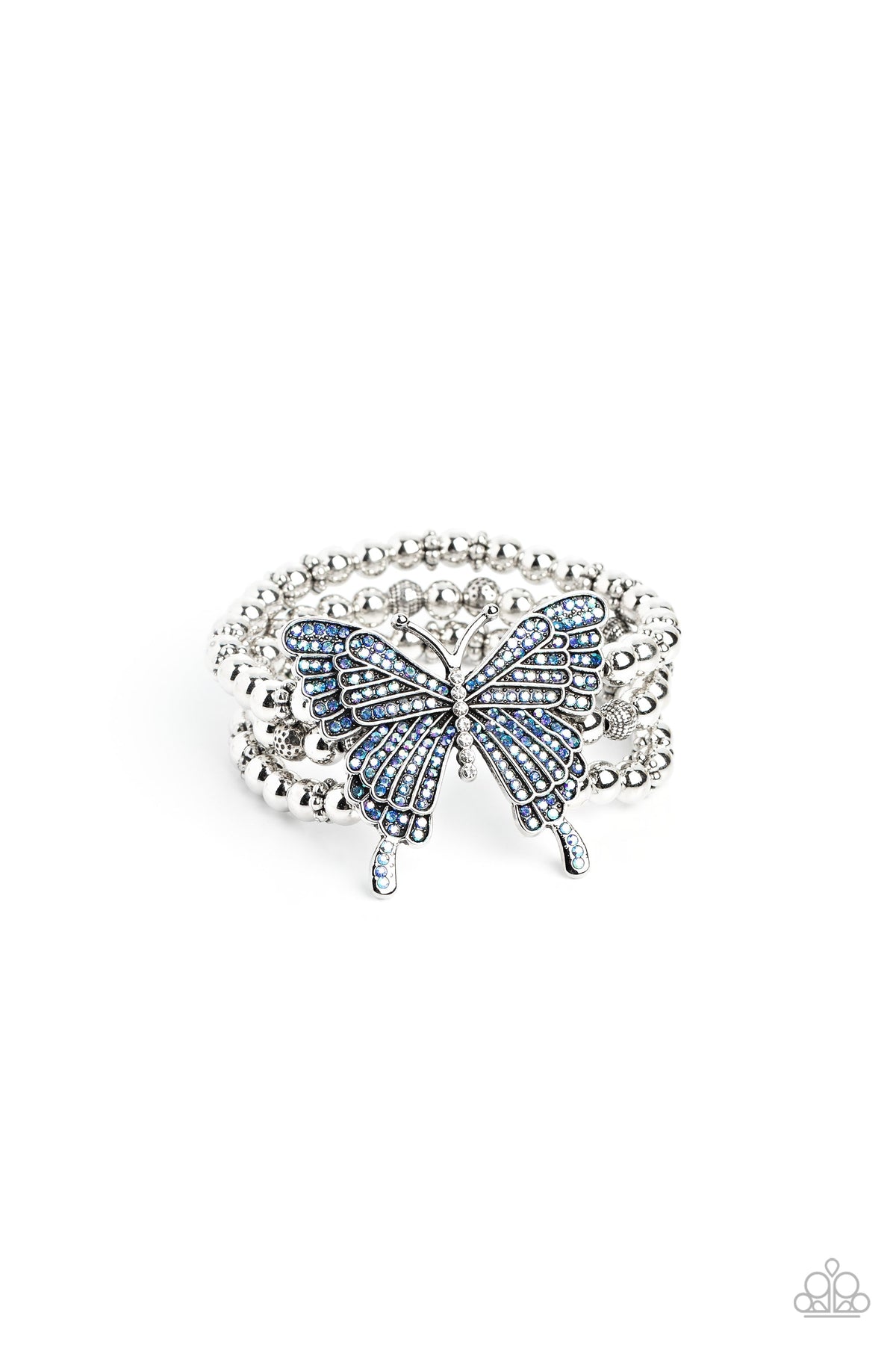 First WINGS First Blue Butterfly Bracelet - Paparazzi Accessories- lightbox - CarasShop.com - Paparazzi Jewelry by Cara Jewels