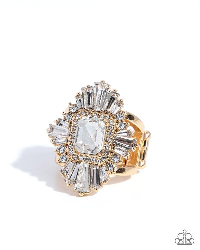 Flair for the CHARISMATIC Gold Ring - Paparazzi Accessories- lightbox - CarasShop.com - Paparazzi Jewelry by Cara Jewels