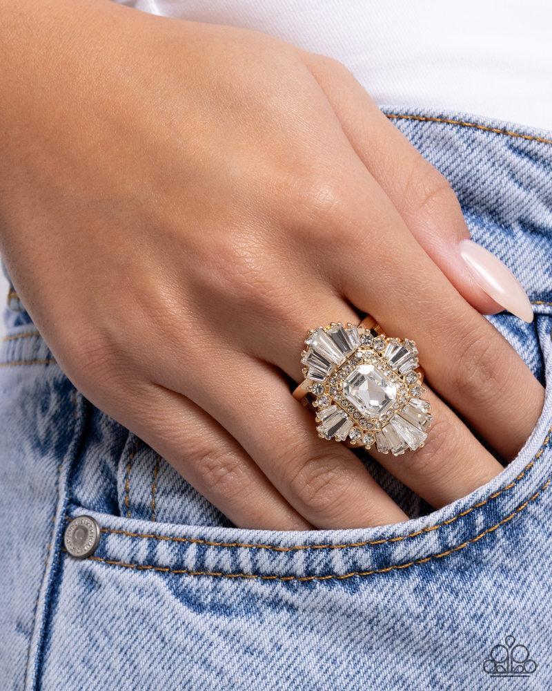 Flair for the CHARISMATIC Gold Ring - Paparazzi Accessories- lightbox - CarasShop.com - Paparazzi Jewelry by Cara Jewels