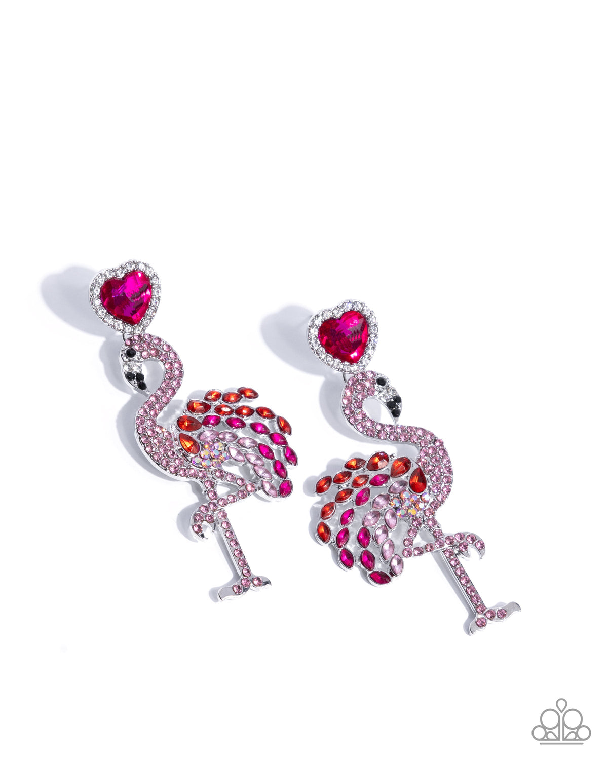 Flamingo Freestyle Pink Rhinestone Earrings - Paparazzi Accessories- lightbox - CarasShop.com - Paparazzi Jewelry by Cara Jewels