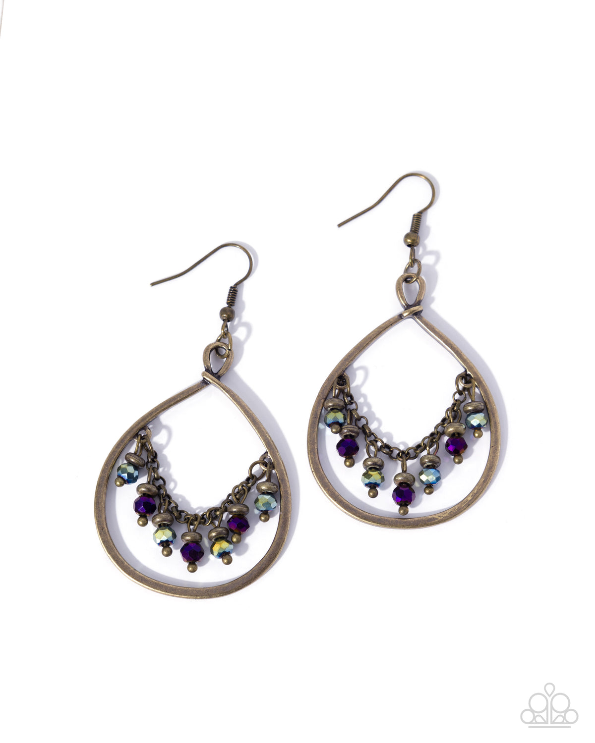 Flashback Fringe Multi & Brass Earrings - Paparazzi Accessories- lightbox - CarasShop.com - Paparazzi Jewelry by Cara Jewels