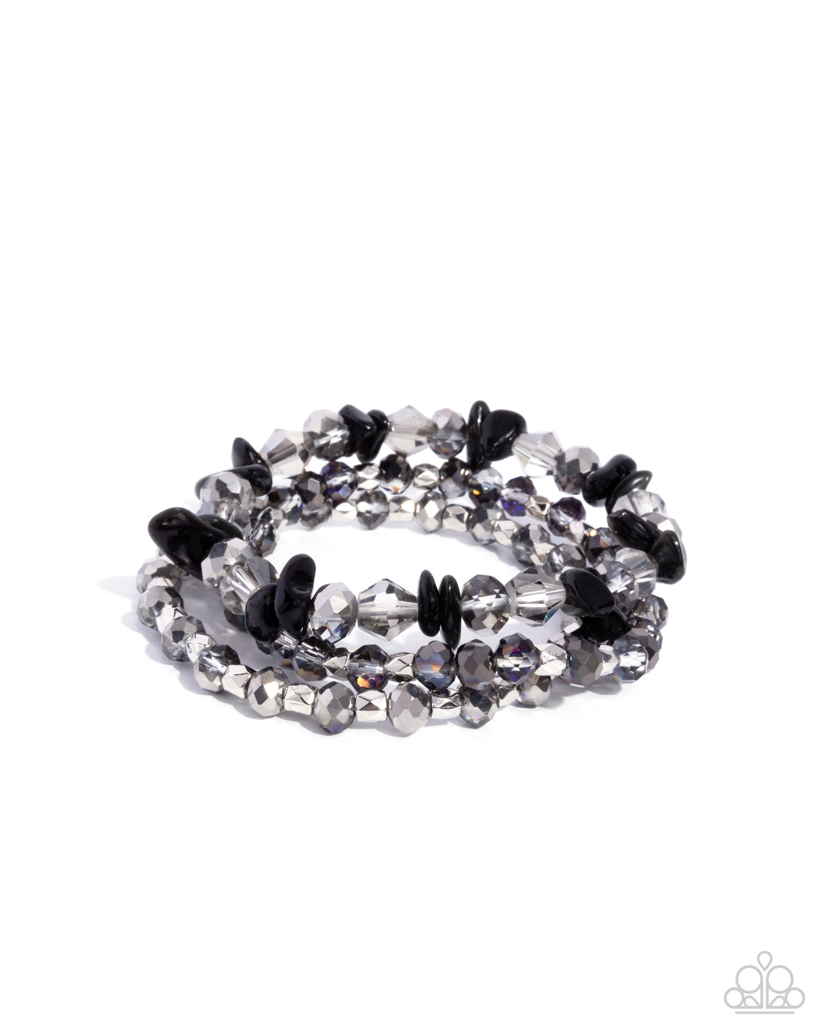 Flawless Facets Black & Silver Bracelet - Paparazzi Accessories- lightbox - CarasShop.com - Paparazzi Jewelry by Cara Jewels