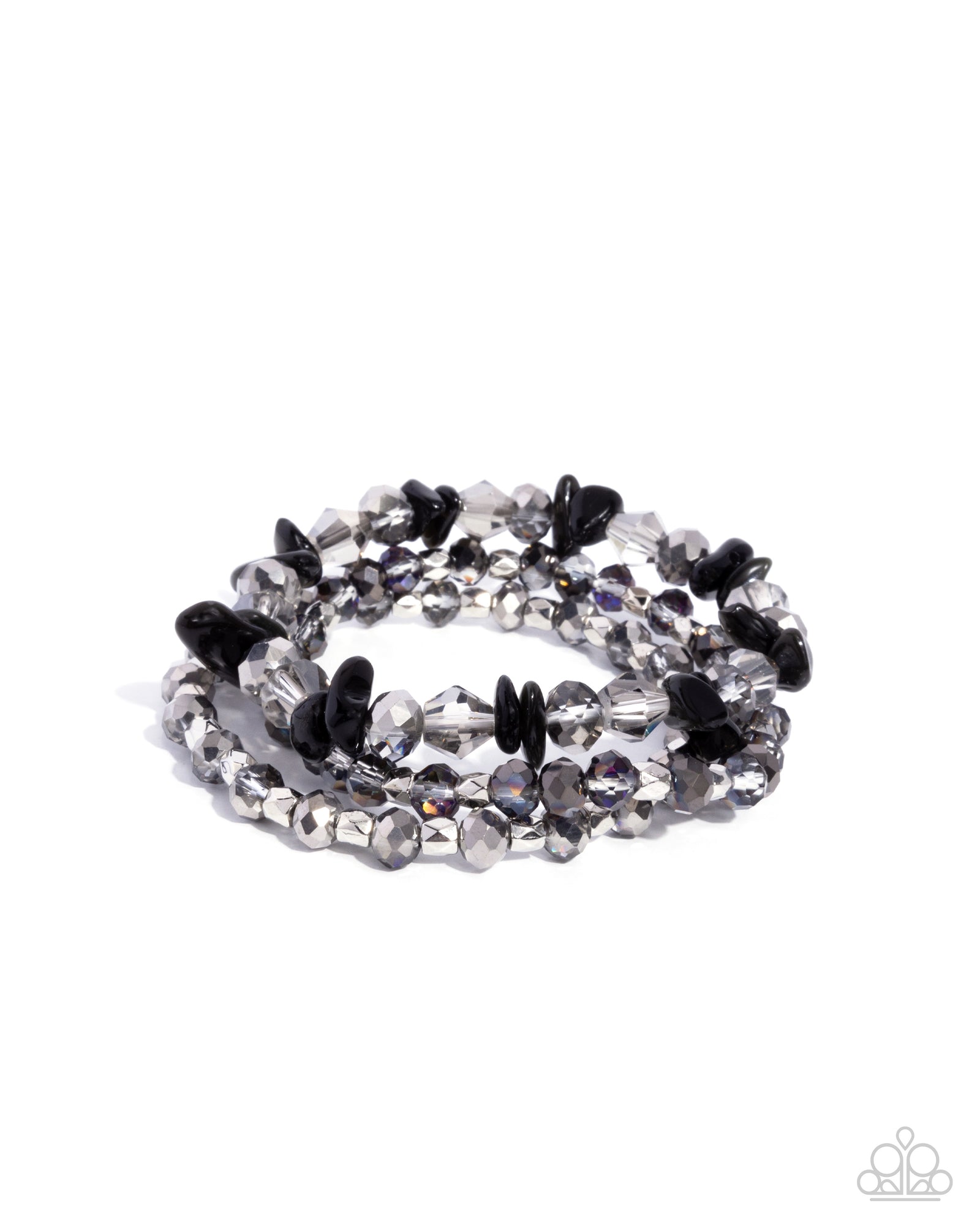 Flawless Facets Black & Silver Bracelet - Paparazzi Accessories- lightbox - CarasShop.com - Paparazzi Jewelry by Cara Jewels