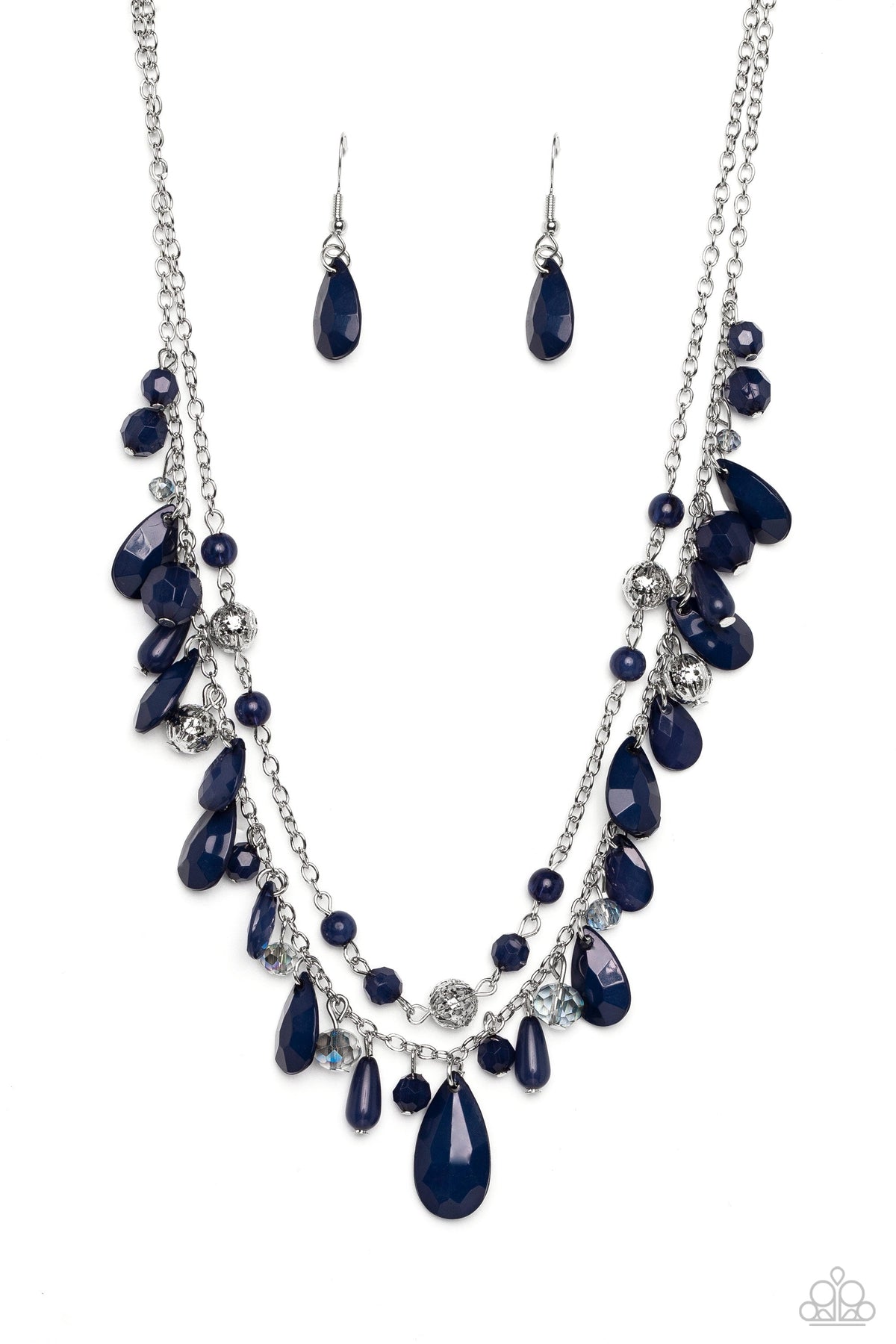 Flirty Flood Blue Necklace - Paparazzi Accessories- lightbox - CarasShop.com - Paparazzi Jewelry by Cara Jewels